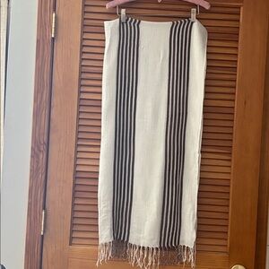 Striped Brown and White Women's Scarf